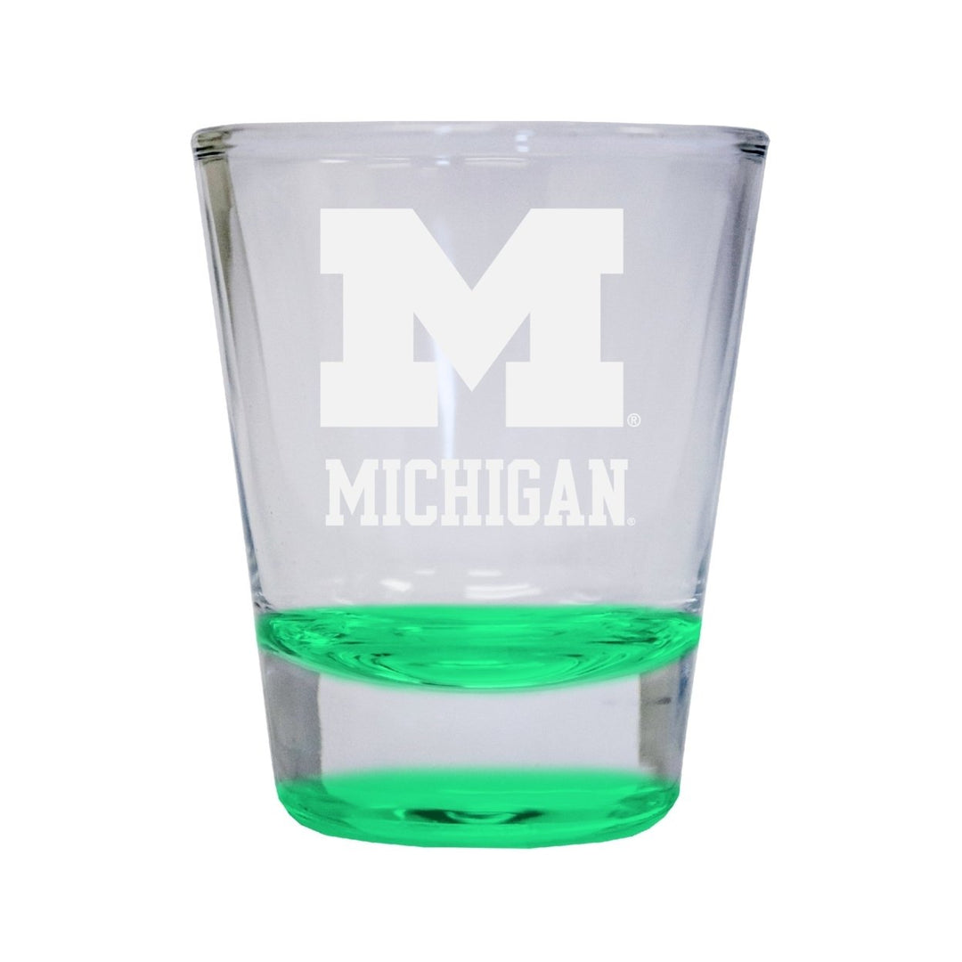 NCAA Michigan Wolverines Collectors 2oz Laser-Engraved Spirit Shot Glass Green Image 1