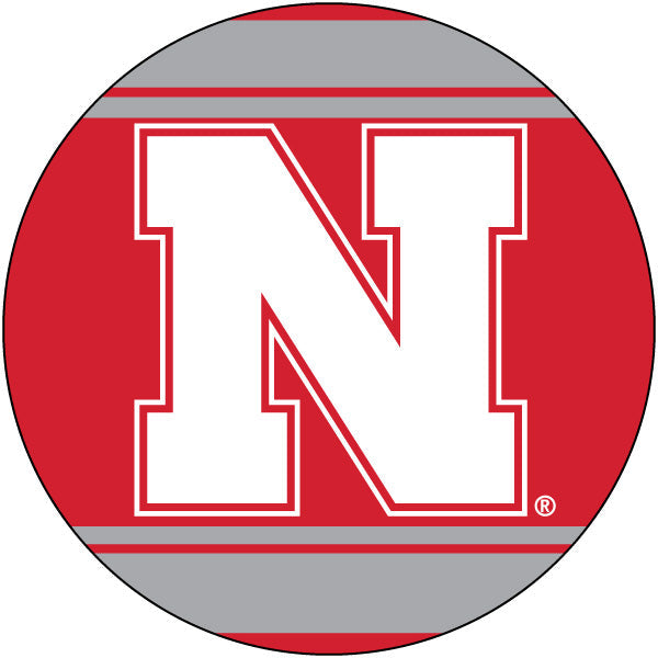 Nebraska Cornhuskers Polka Dot 4-Inch Round Shape NCAA High-Definition Magnet - Versatile Metallic Surface Adornment Image 1