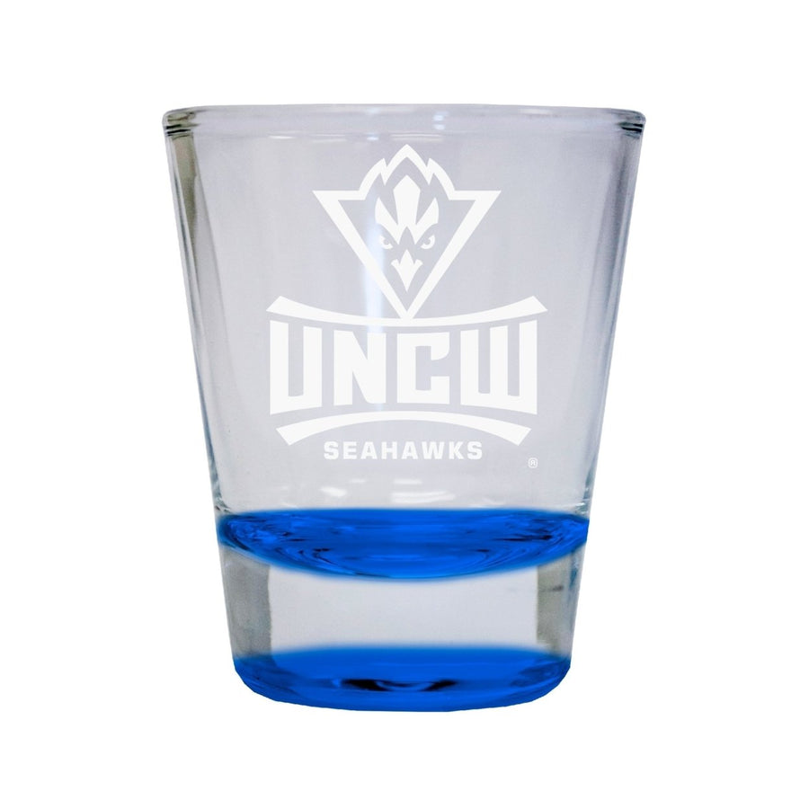 NCAA North Carolina Wilmington Seahawks Collectors 2oz Laser-Engraved Spirit Shot Glass Blue Image 1