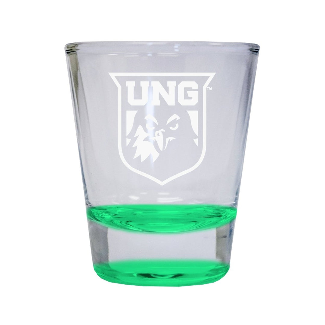 NCAA North Georgia Nighhawks Collectors 2oz Laser-Engraved Spirit Shot Glass Green Image 1