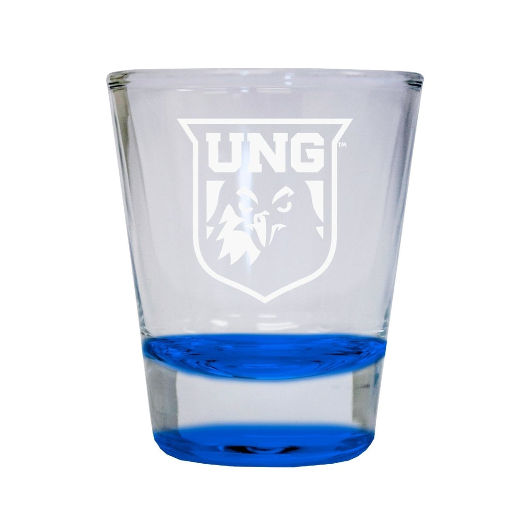 NCAA North Georgia Nighhawks Collectors 2oz Laser-Engraved Spirit Shot Glass Blue Image 1