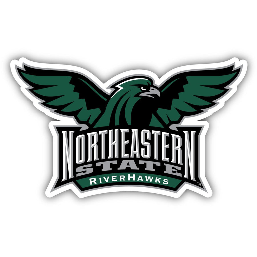 Northeastern State University Riverhawks 2-Inch on one of its sides NCAA Durable School Spirit Vinyl Decal Sticker Image 1