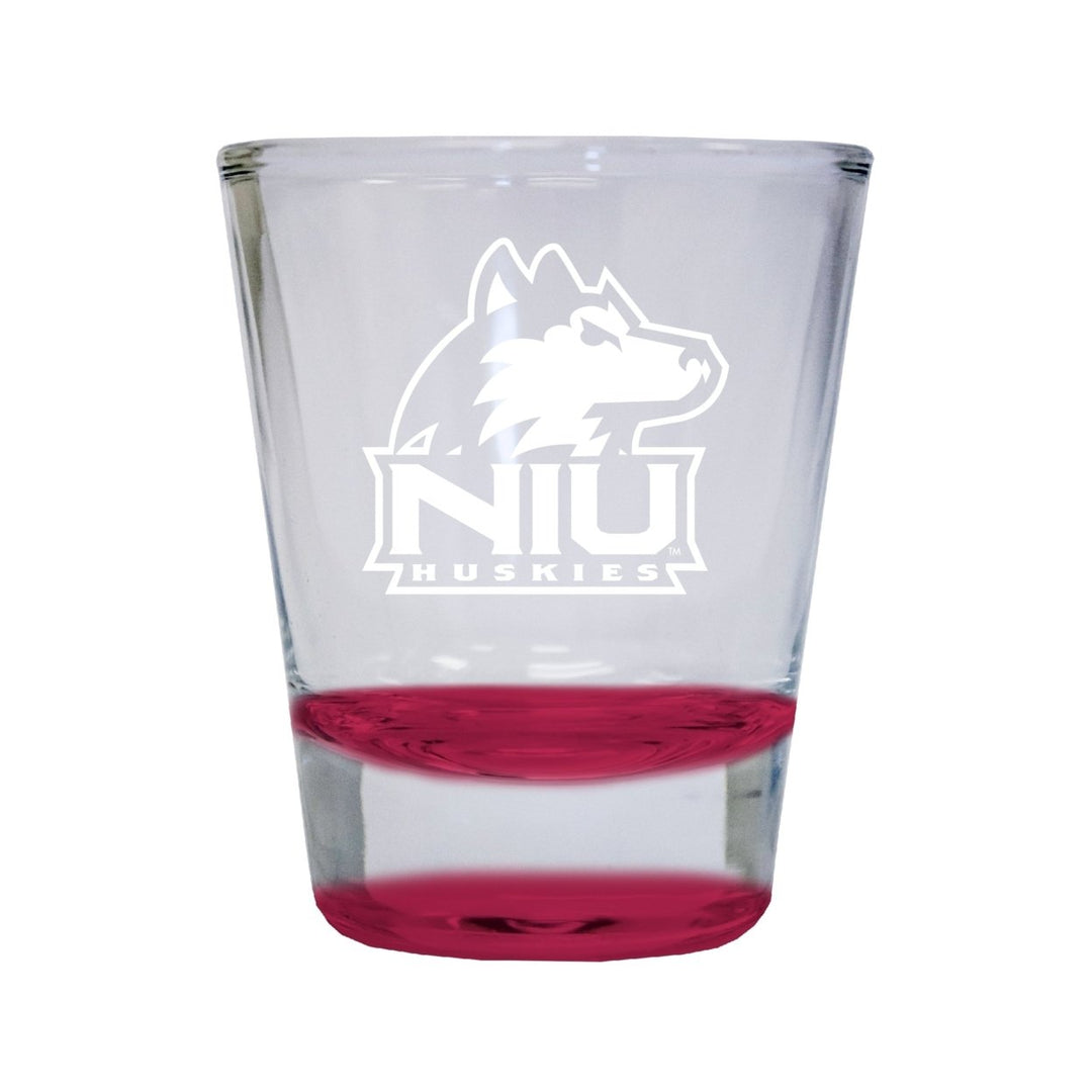 NCAA Northern Illinois Huskies Collectors 2oz Laser-Engraved Spirit Shot Glass Red Image 1