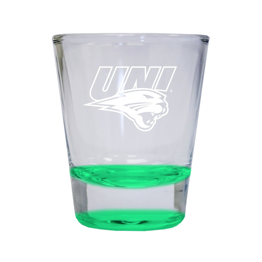 NCAA Northern Iowa Panthers Collectors 2oz Laser-Engraved Spirit Shot Glass Green Image 1