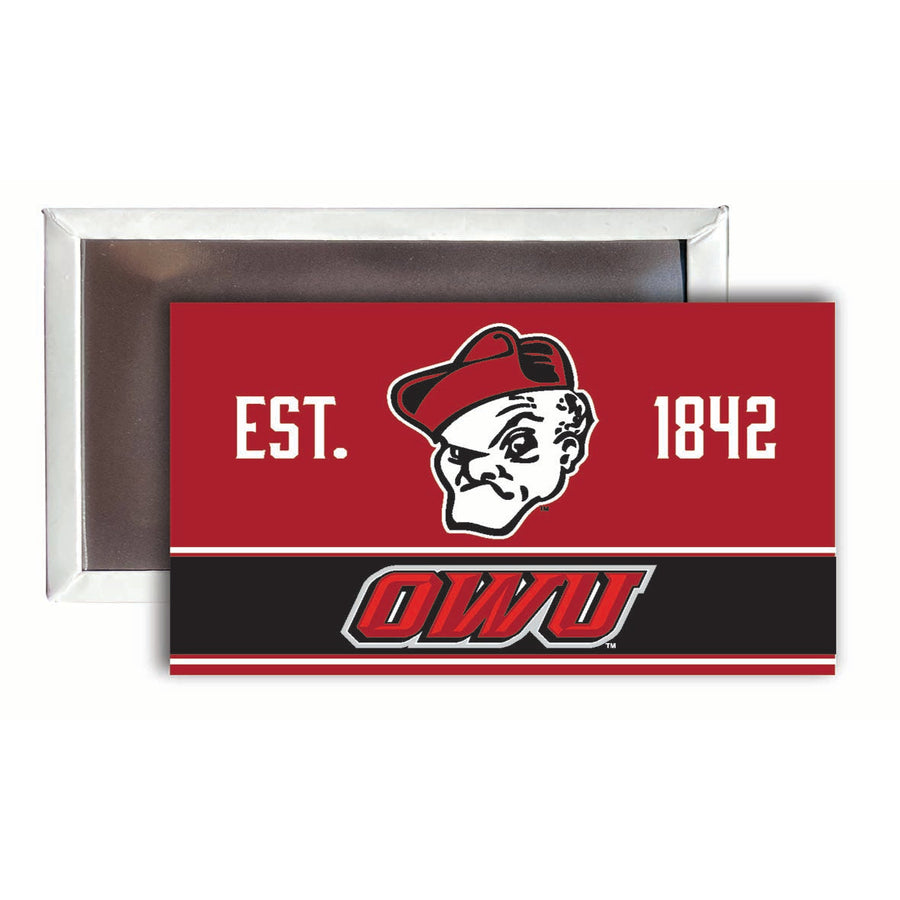 Ohio Wesleyan University 2x3-Inch NCAA Vibrant Collegiate Fridge Magnet - Multi-Surface Team Pride Accessory 4-Pack Image 1