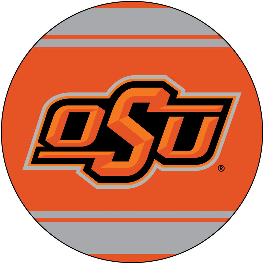 Oklahoma State Cowboys Polka Dot 4-Inch Round Shape NCAA High-Definition Magnet - Versatile Metallic Surface Adornment Image 1