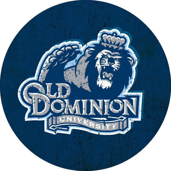 Old Dominion Monarchs Distressed Wood Grain Design 4-Inch Round Shape NCAA High-Definition Magnet - Versatile Metallic Image 1