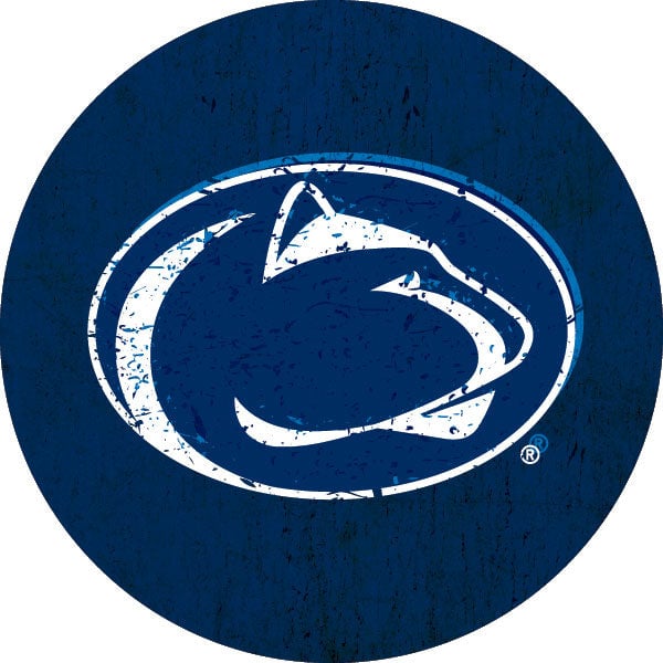 Penn State Nittany Lions Distressed Wood Grain Design 4-Inch Round Shape NCAA High-Definition Magnet - Versatile Image 1