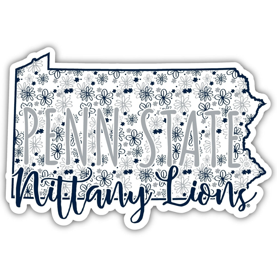 Penn State Nittany Lions 2-Inch on one of its sides Floral Design NCAA Floral Love Vinyl Sticker - Blossoming School Image 1