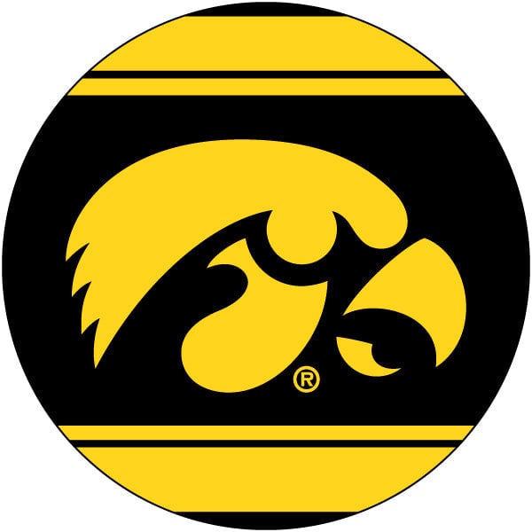 Iowa Hawkeyes Polka Dot 4-Inch Round Shape NCAA High-Definition Magnet - Versatile Metallic Surface Adornment Image 1