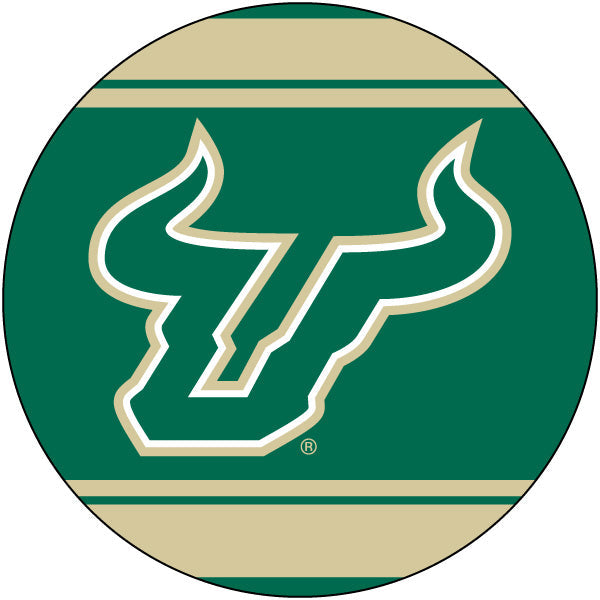 South Florida Bulls Polka Dot 4-Inch Round Shape NCAA High-Definition Magnet - Versatile Metallic Surface Adornment Image 1