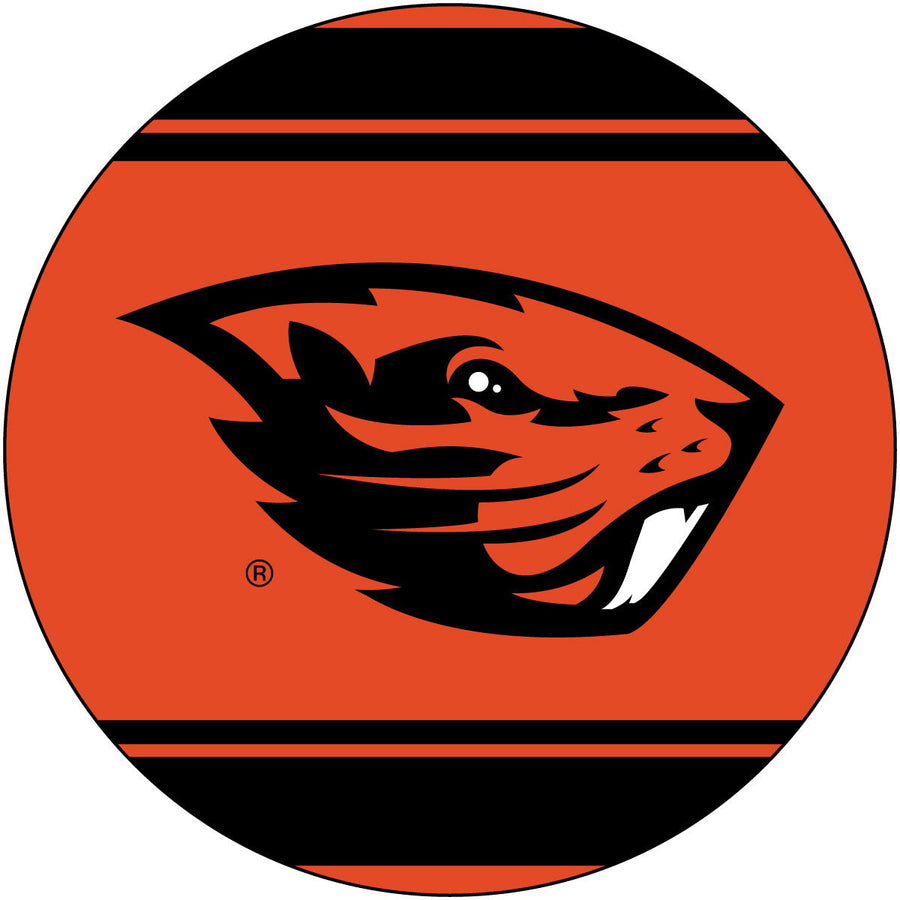 Oregon State Beavers Polka Dot 4-Inch Round Shape NCAA High-Definition Magnet - Versatile Metallic Surface Adornment Image 1