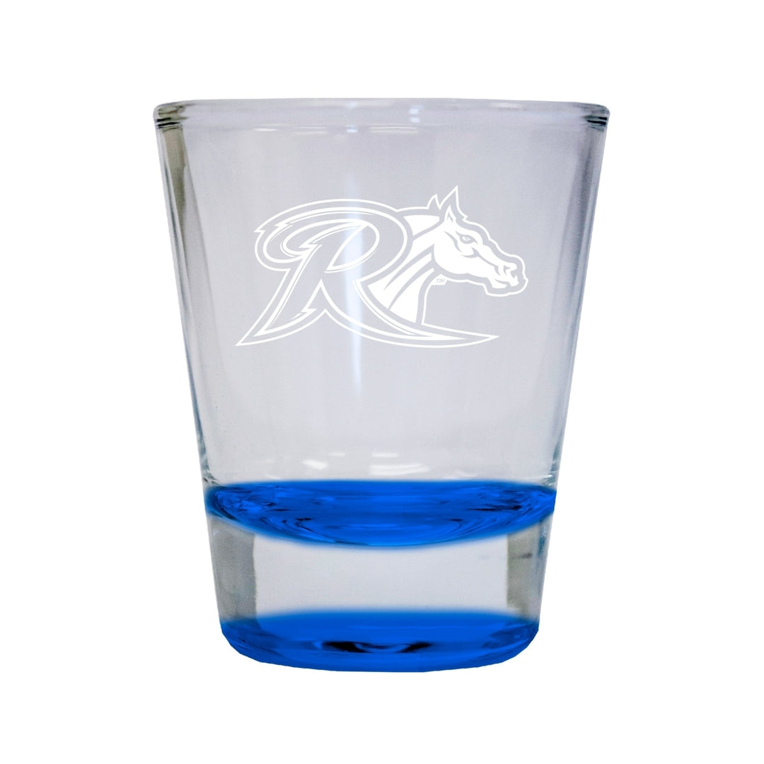 NCAA Rider University Broncs Collectors 2oz Laser-Engraved Spirit Shot Glass Blue Image 1