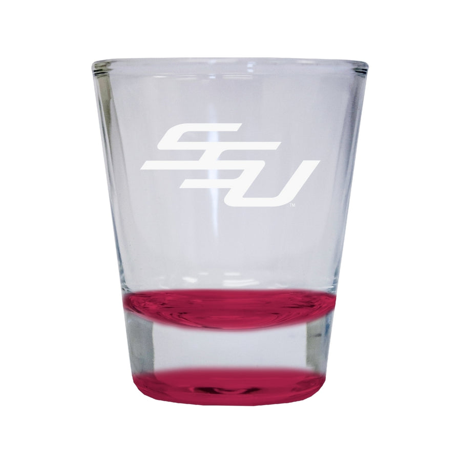 NCAA Savannah State University Collectors 2oz Laser-Engraved Spirit Shot Glass Red Image 1