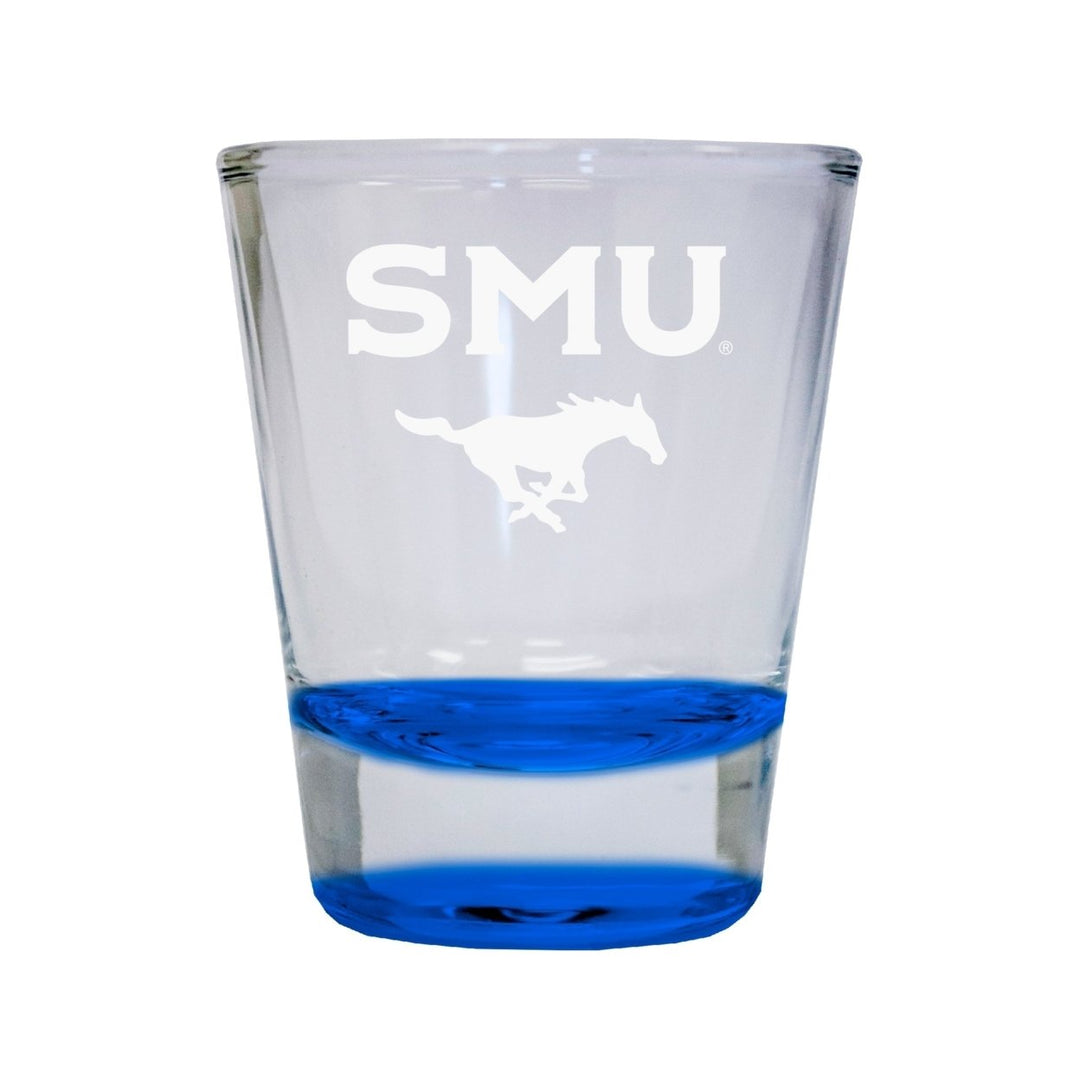 NCAA Southern Methodist University Collectors 2oz Laser-Engraved Spirit Shot Glass Blue Image 1