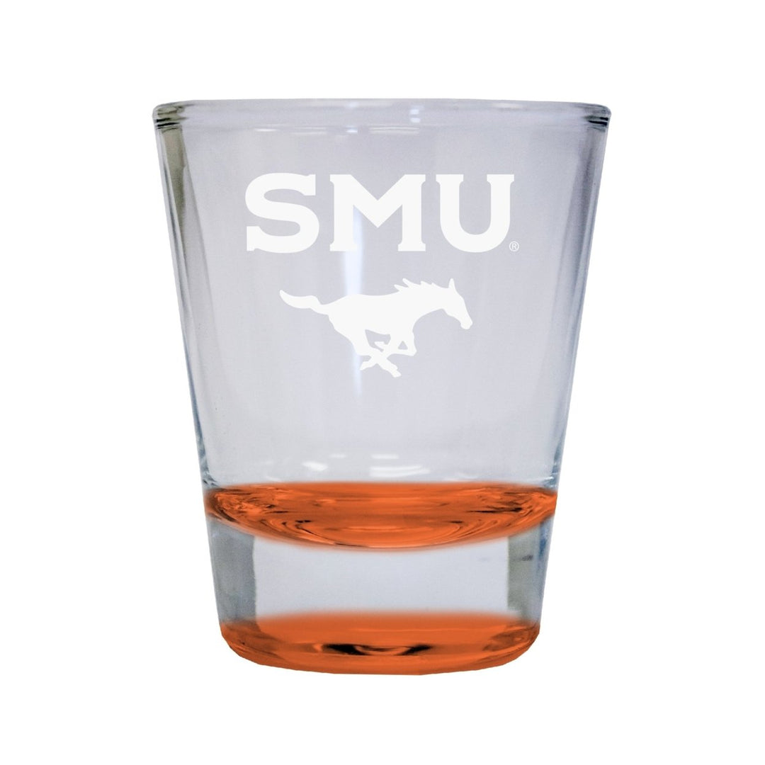 NCAA Southern Methodist University Collectors 2oz Laser-Engraved Spirit Shot Glass Orange Image 1