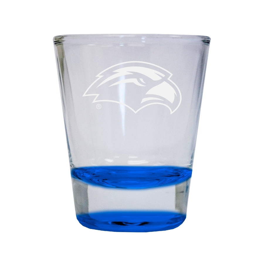 NCAA Southern Mississippi Golden Eagles Collectors 2oz Laser-Engraved Spirit Shot Glass Blue Image 1