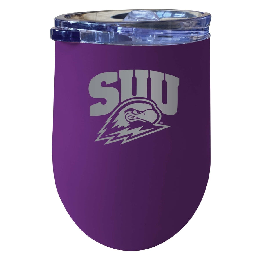 Southern Utah University 12 oz Etched Insulated Wine Stainless Steel Tumbler Purple Image 1