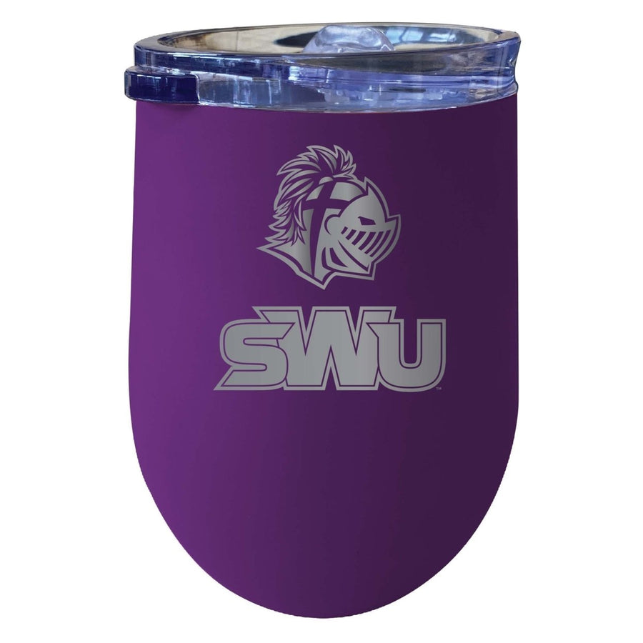 Southern Wesleyan University NCAA Laser-Etched Wine Tumbler - 12oz Stainless Steel Insulated Cup Image 1