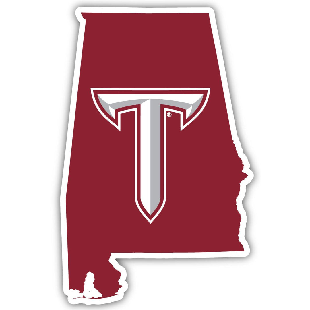 Troy University 10-Inch on one of its sides NCAA Durable School Spirit Vinyl Decal Sticker Image 1