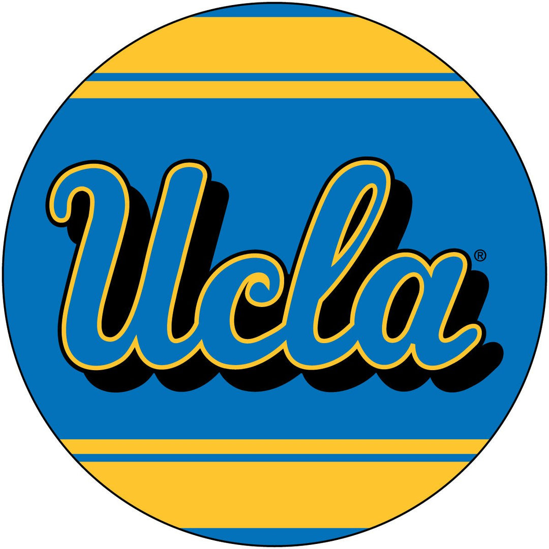 UCLA Bruins Polka Dot 4-Inch Round Shape NCAA High-Definition Magnet - Versatile Metallic Surface Adornment Image 1