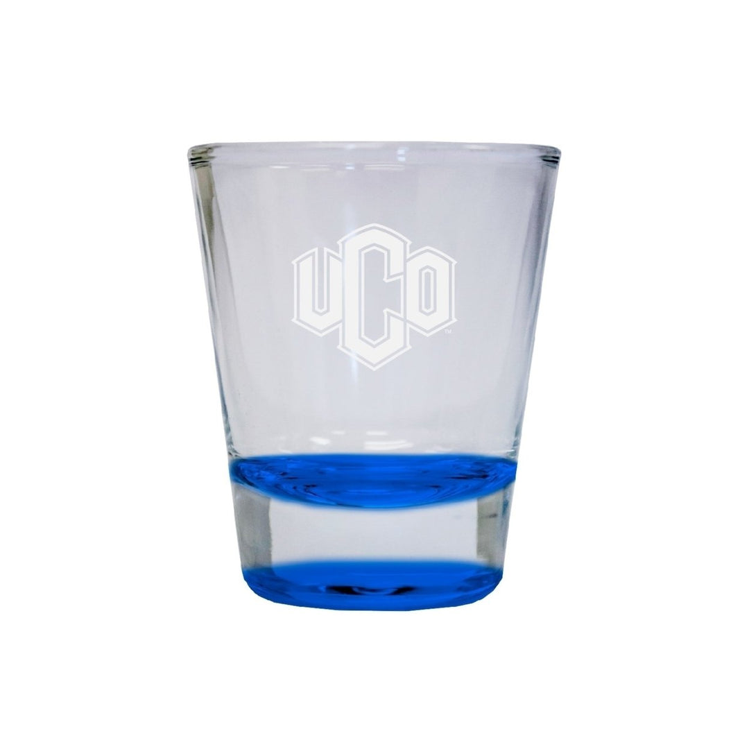 NCAA University of Central Oklahoma Bronchos Collectors 2oz Laser-Engraved Spirit Shot Glass Blue Image 1