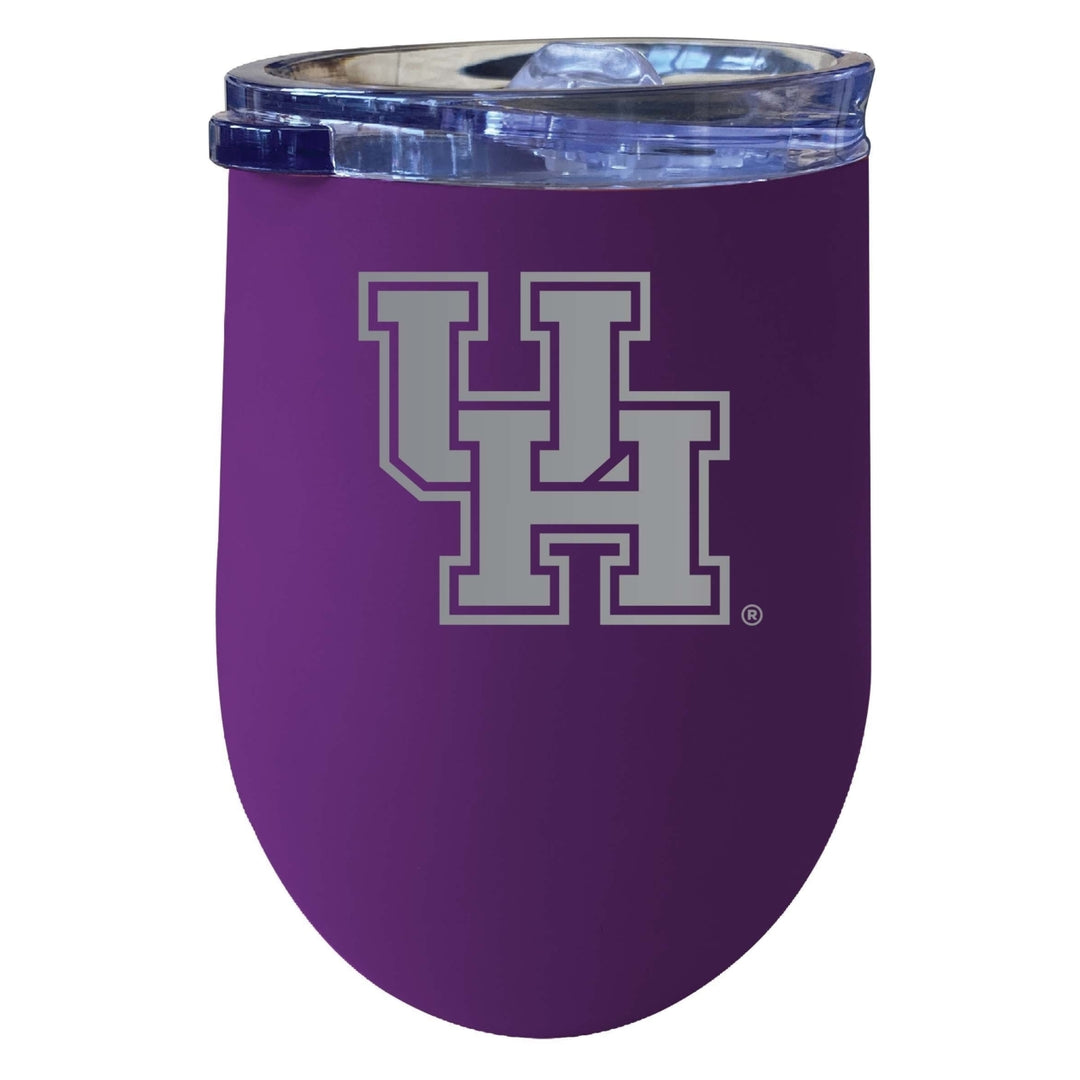 University of Houston 12 oz Etched Insulated Wine Stainless Steel Tumbler Purple Image 1