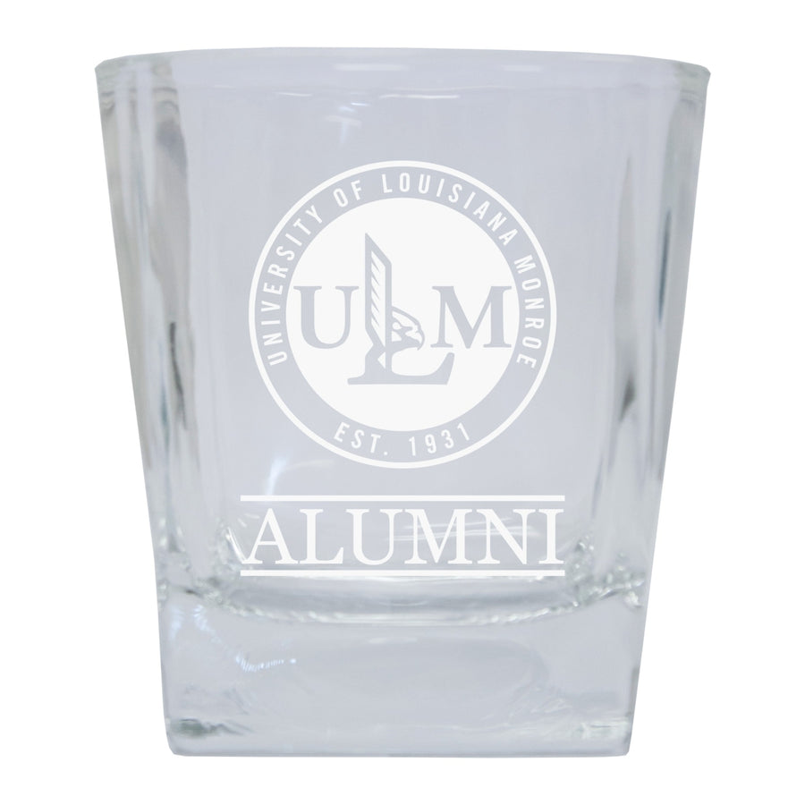 University of Louisiana Monroe Alumni Elegance - 5 oz Etched Shooter Glass Tumbler 4-Pack Image 1