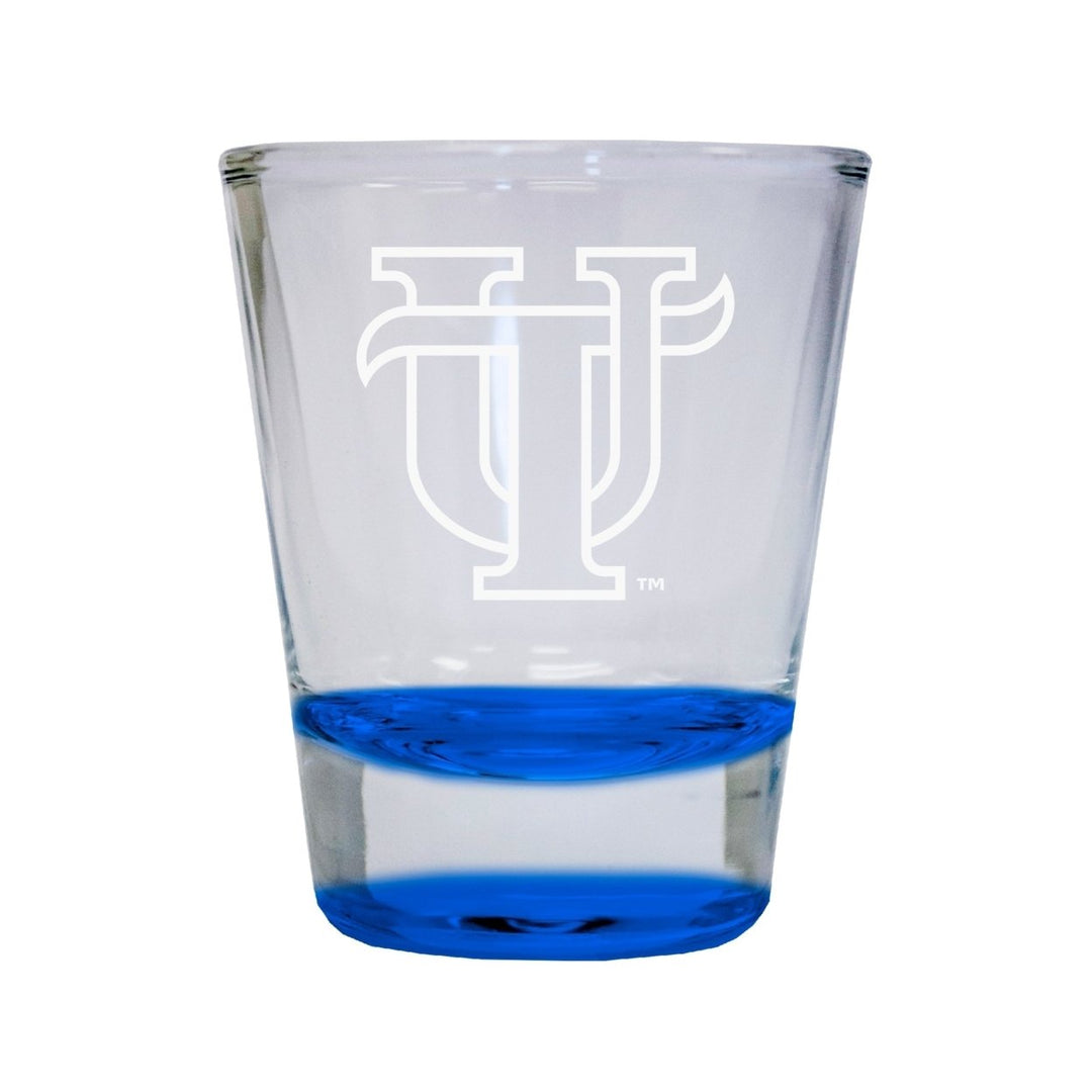 NCAA University of Tampa Spartans Collectors 2oz Laser-Engraved Spirit Shot Glass Blue Image 1