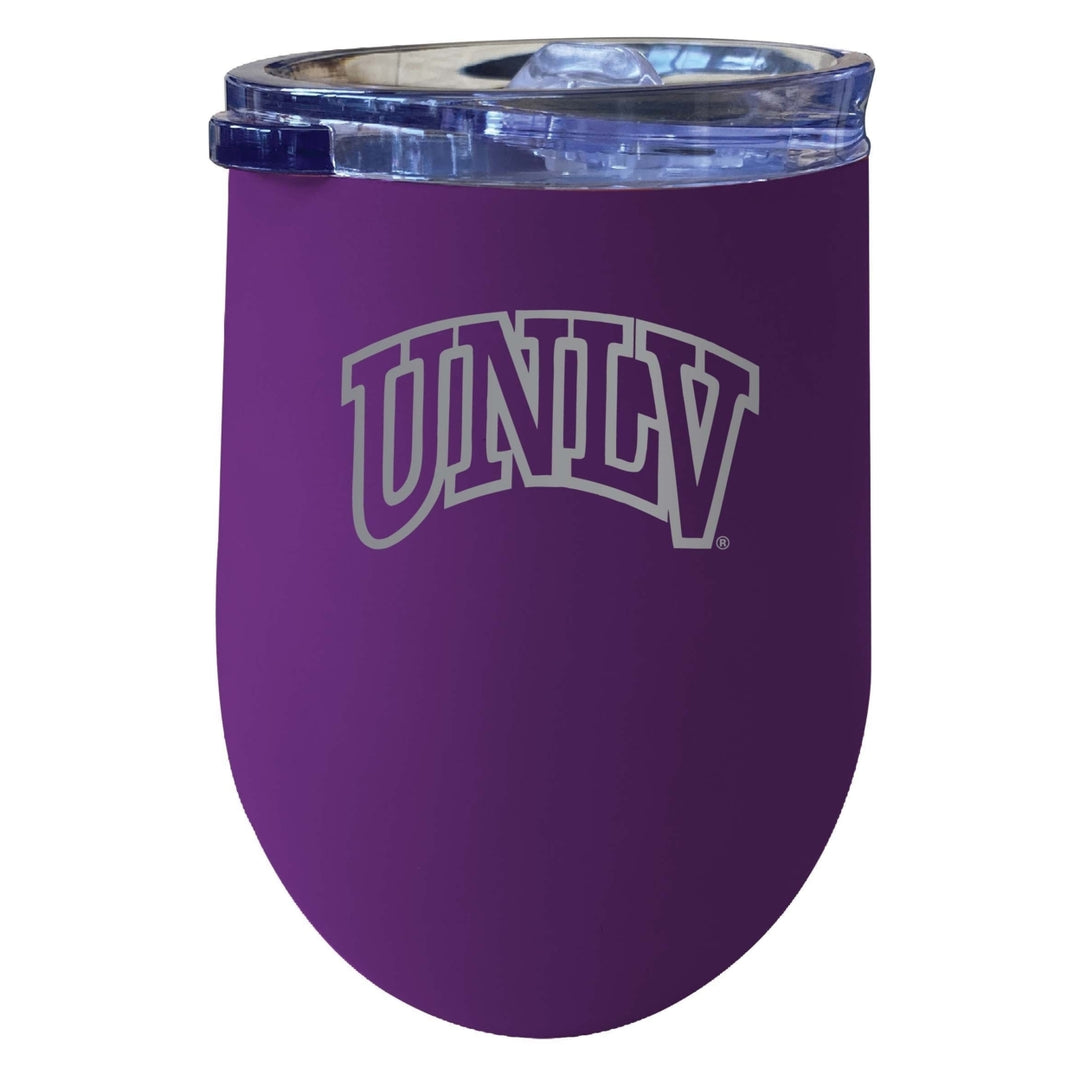 UNLV Rebels 12 oz Etched Insulated Wine Stainless Steel Tumbler Purple Image 1