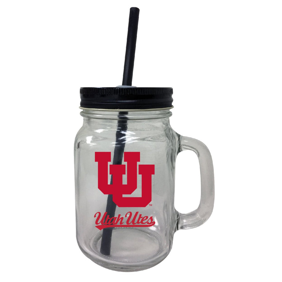 Utah Utes 16 oz Mason Jar Glass 2 Pack Image 1