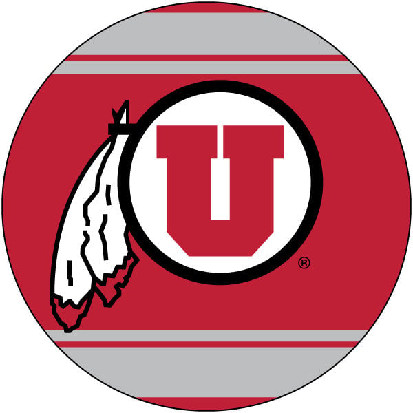 Utah Utes Polka Dot 4-Inch Round Shape NCAA High-Definition Magnet - Versatile Metallic Surface Adornment Image 1