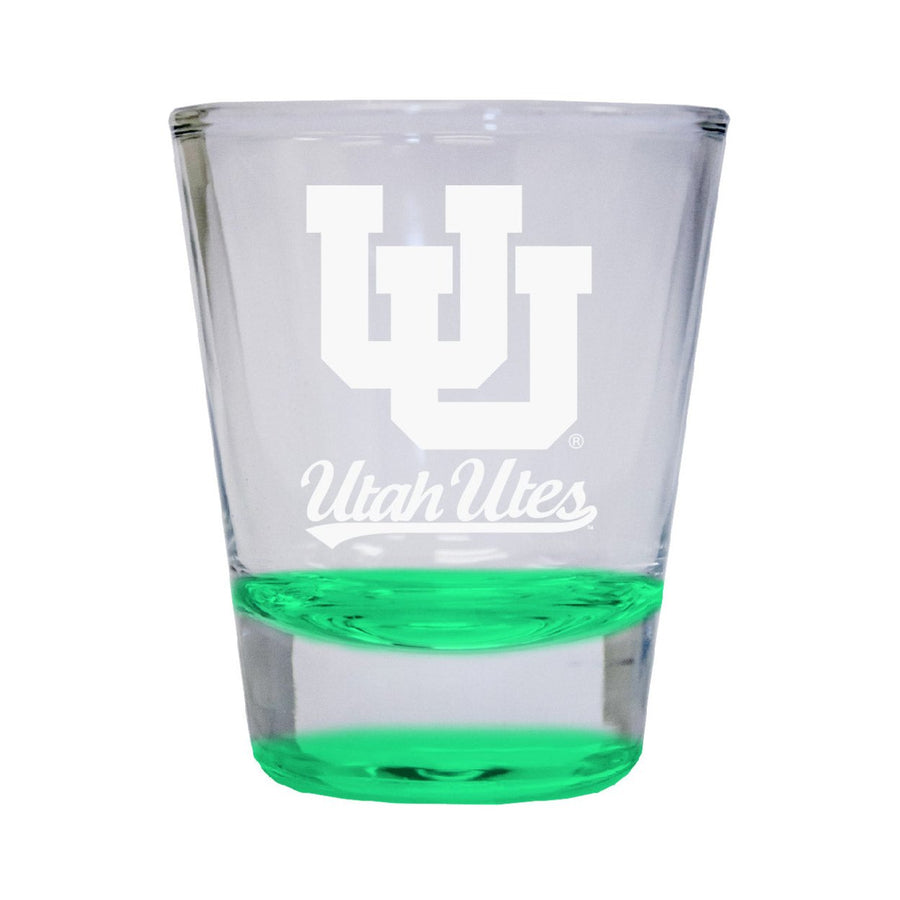 NCAA Utah Utes Collectors 2oz Laser-Engraved Spirit Shot Glass Green Image 1