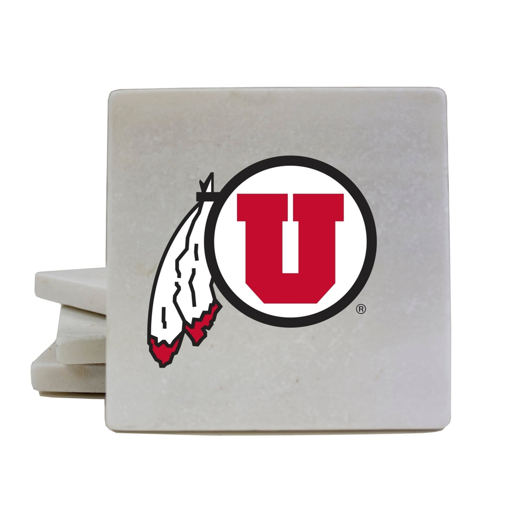 Utah Utes Marble Coasters - Elegantly Crafted, Officially Licensed Luxury Image 1