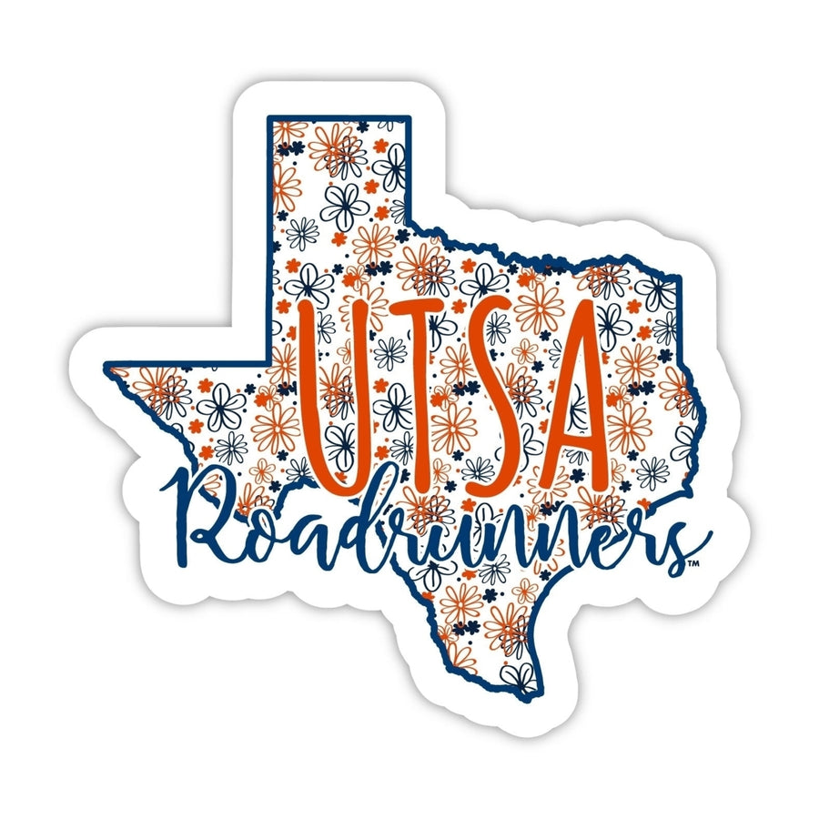 UTSA Road Runners 2-Inch on one of its sides Floral Design NCAA Floral Love Vinyl Sticker - Blossoming School Spirit Image 1