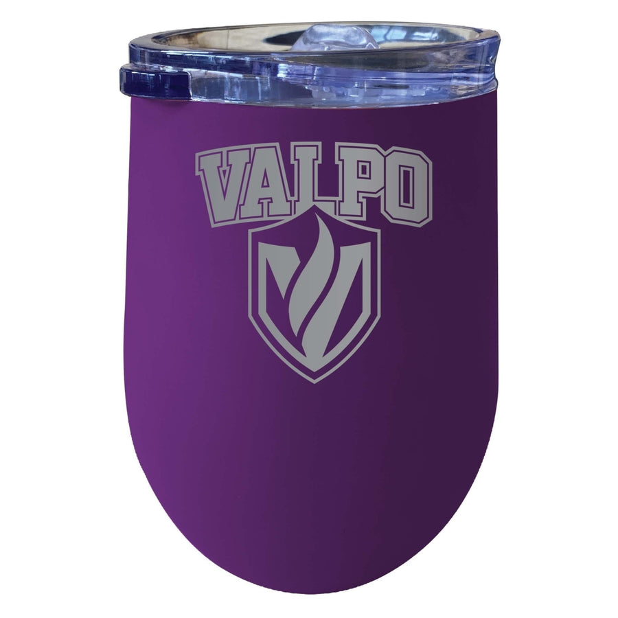 Valparaiso University 12 oz Etched Insulated Wine Stainless Steel Tumbler Purple Image 1