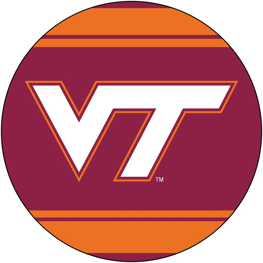 Virginia Tech Hokies Polka Dot 4-Inch Round Shape NCAA High-Definition Magnet - Versatile Metallic Surface Adornment Image 1