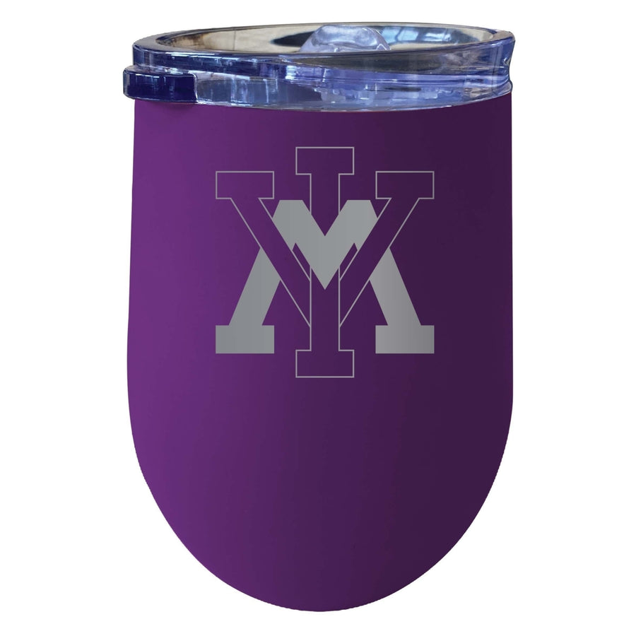 VMI Keydets 12 oz Etched Insulated Wine Stainless Steel Tumbler Purple Image 1