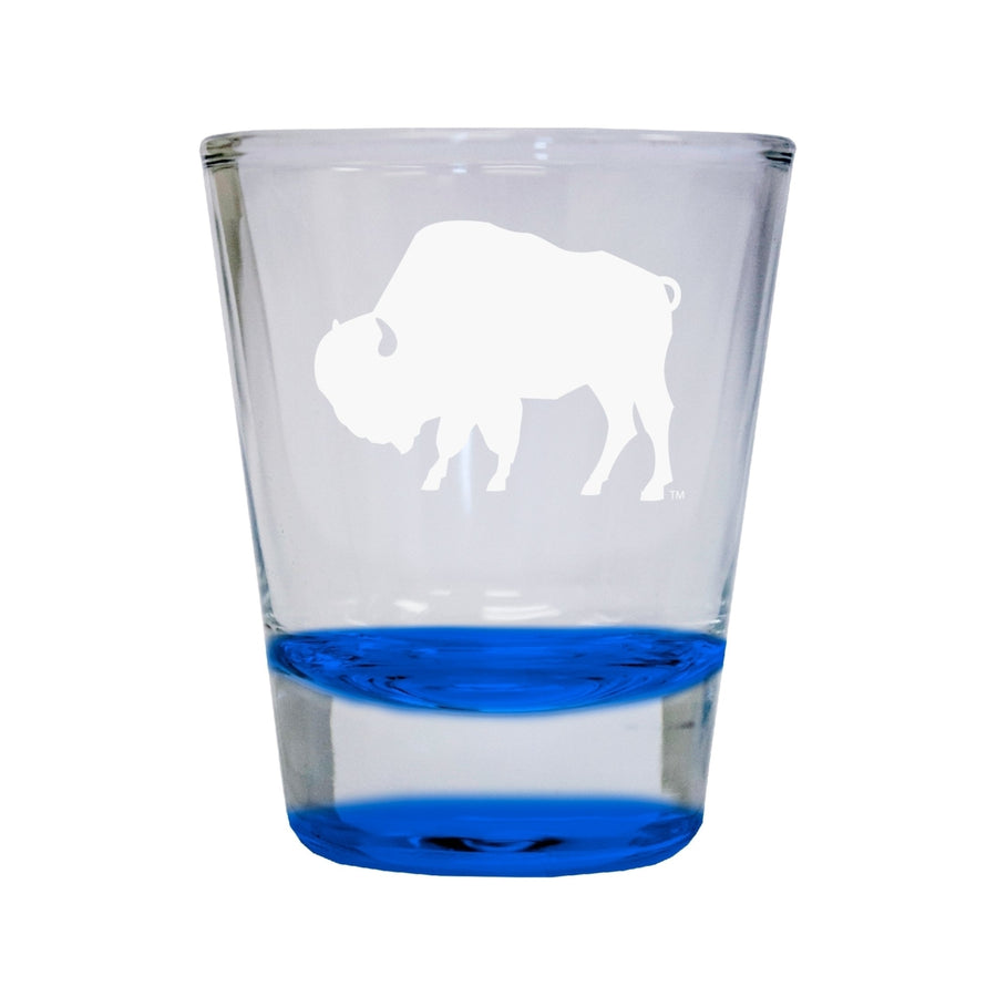 West Texas A&M Buffaloes Etched Round Shot Glass 2 oz Blue Image 1