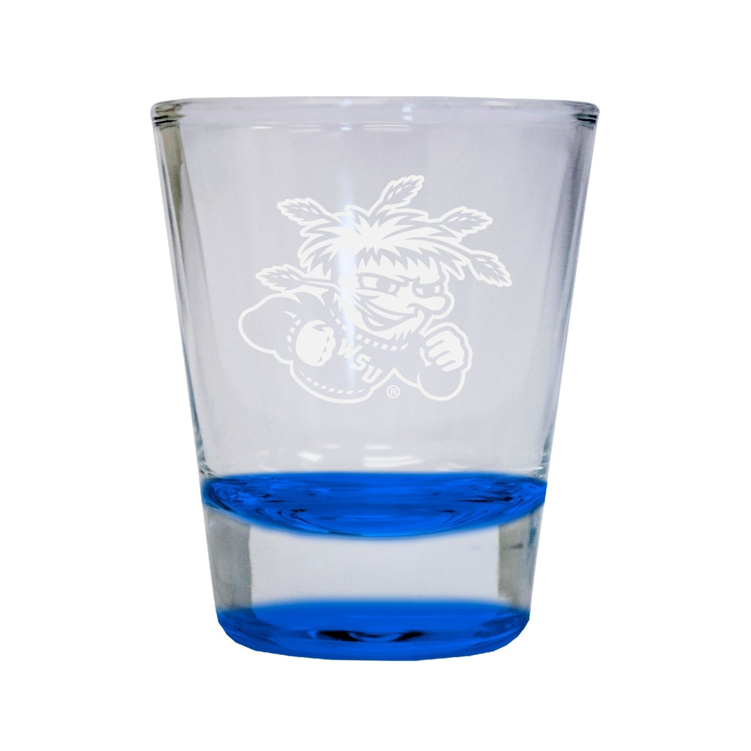 NCAA Wichita State Shockers Collectors 2oz Laser-Engraved Spirit Shot Glass Blue Image 1