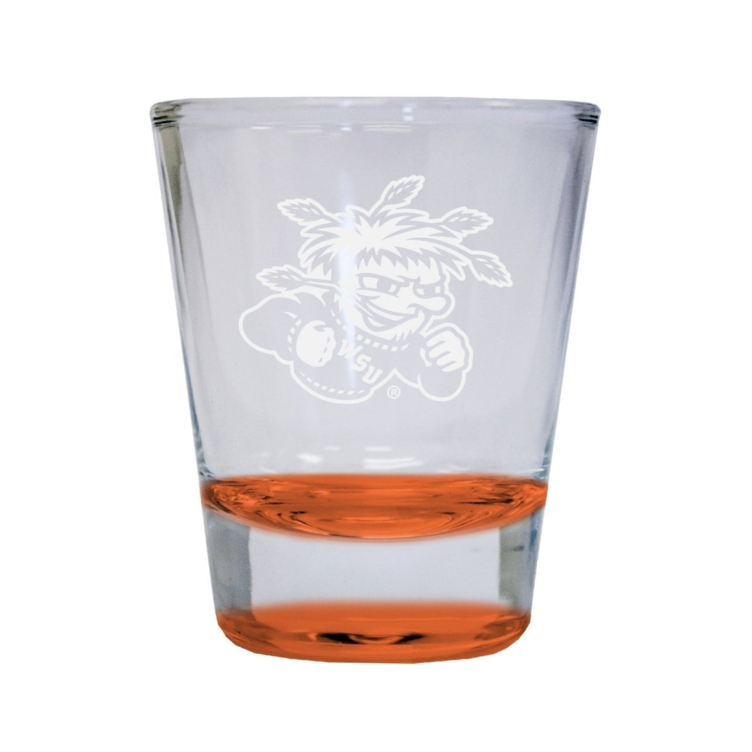 NCAA Wichita State Shockers Collectors 2oz Laser-Engraved Spirit Shot Glass Orange Image 1