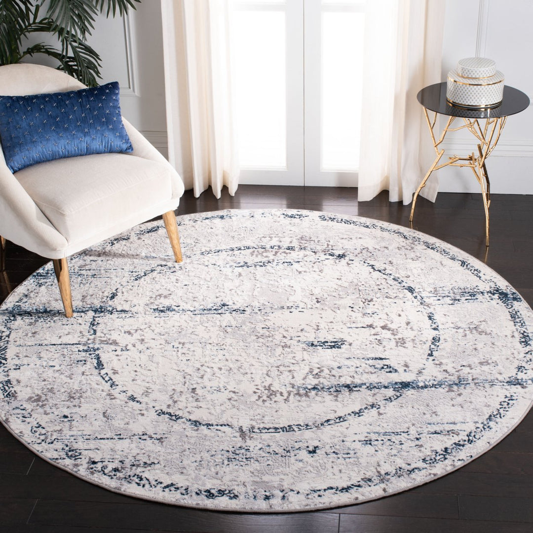 SAFAVIEH Amelia Collection ALA207G Grey / Blue Rug Image 2