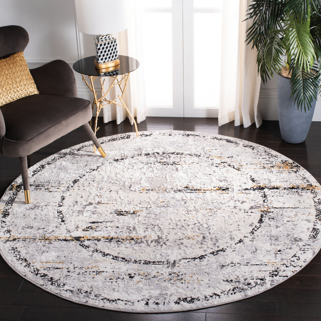 SAFAVIEH Amelia Collection ALA207F Grey / Gold Rug Image 2