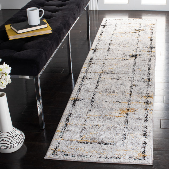 SAFAVIEH Amelia Collection ALA207F Grey / Gold Rug Image 3