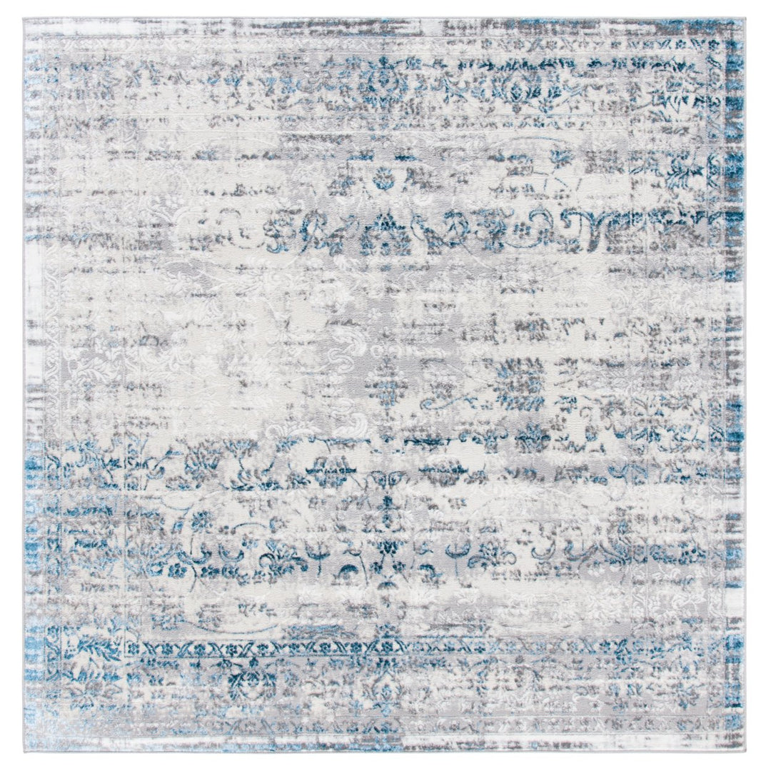 SAFAVIEH Amelia Collection ALA217F Grey / Blue Rug Image 1