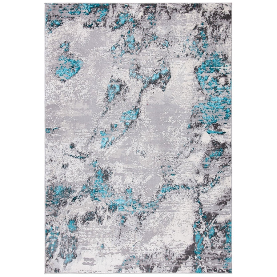 SAFAVIEH Amelia Collection ALA232H Grey / Turquoise Rug Image 1