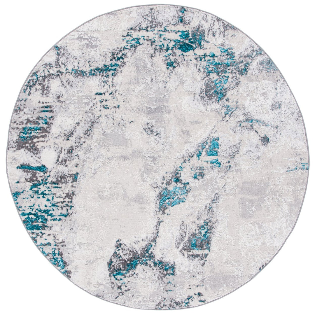 SAFAVIEH Amelia Collection ALA232H Grey / Turquoise Rug Image 1