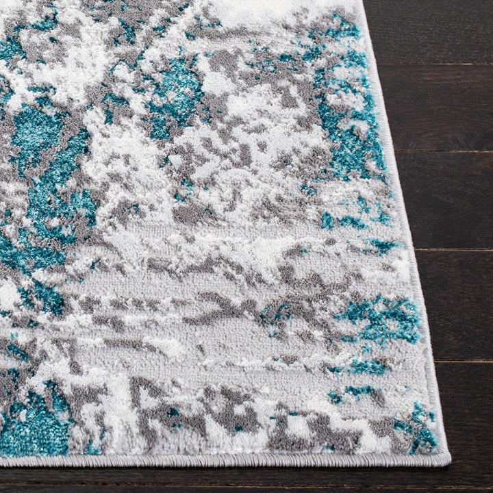 SAFAVIEH Amelia Collection ALA232H Grey / Turquoise Rug Image 7