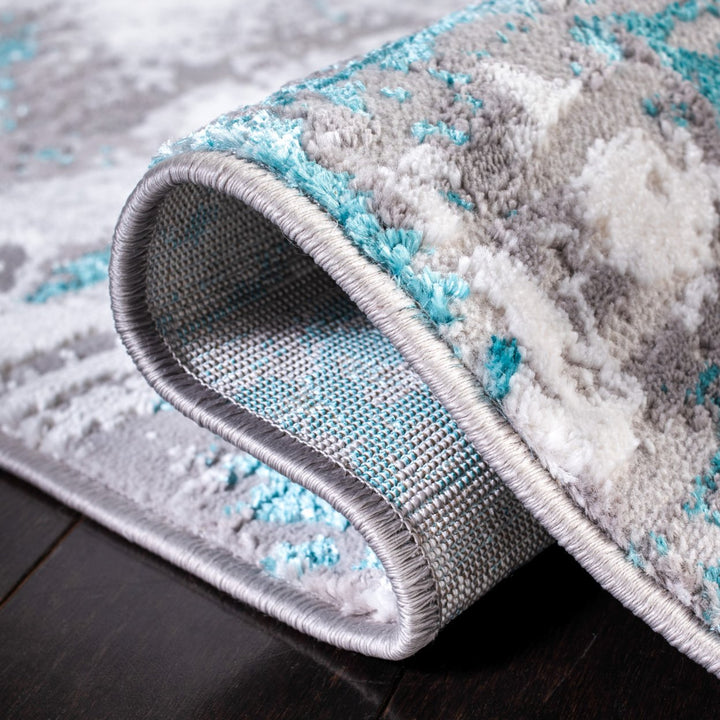 SAFAVIEH Amelia Collection ALA232H Grey / Turquoise Rug Image 9