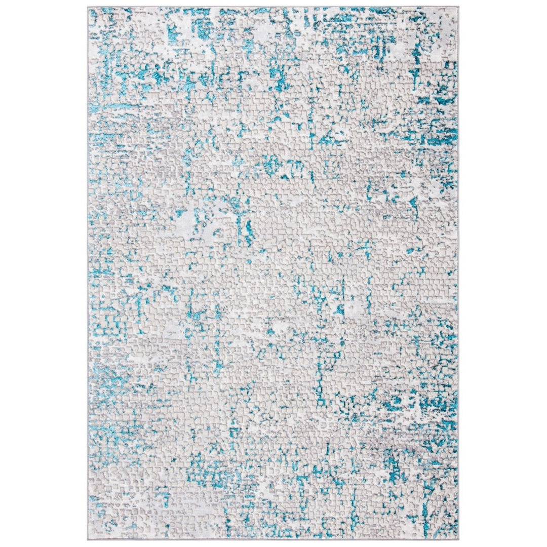 SAFAVIEH Amelia Collection ALA254H Grey / Turquoise Rug Image 1